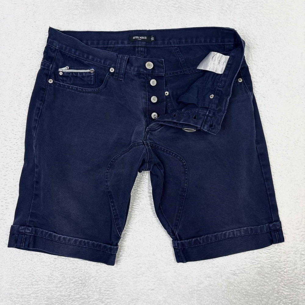 Antony Morato Mens Navy Blue Button Fly Chino Shorts Size 48 34 Italy Designer‎